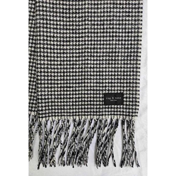 rag & bone Accessories - Rag & Bone Addison Heritage Skinny Recycled Scarf in Black & White